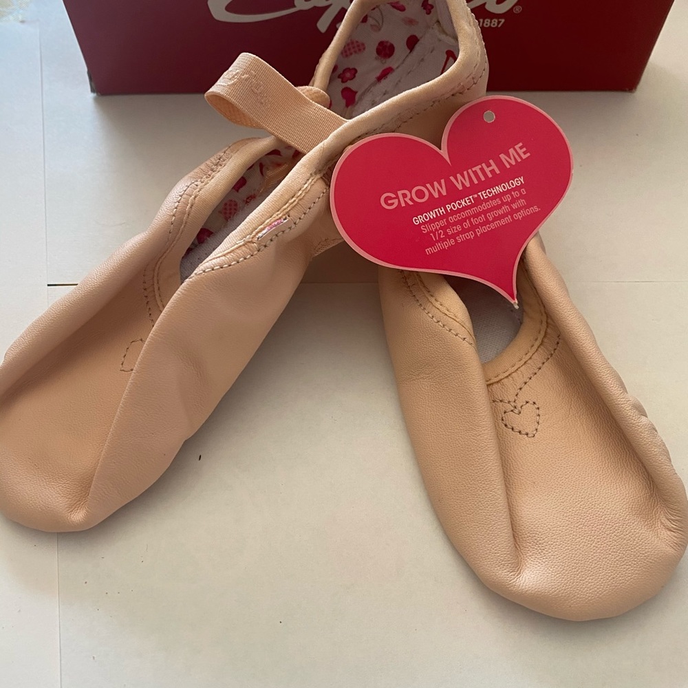 Cape zoo “grow with me” girl’s leather ballet slippers